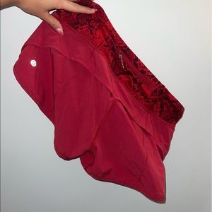 Size 4 red Lululemon speed up shorts
